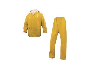 Komplet przeciwdeszczowy bluza + spodnie z poliestru obustronnie powlekanego PVC kolor żółty rozmiar XXL CORPEN304JAXX2