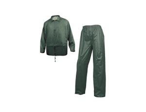 Komplet przeciwdeszczowy bluza + spodnie z poliestru powlekanego PVC kolor zielony rozmiar L CORPEN400VEGT