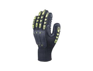 Rekawice z poliestru bawełny dłoń końce palców z kauczuku chloroprenowego kolor żółto-czarny rozmiar 11 MAIN VV904JA11