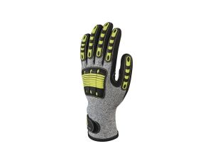 Rekawice z włókna polietylenowego antyprzecięciowe dłoń powlekana nitrylem kolor żółto-czarno-szary rozmiar 8 MAIN VV910JA08