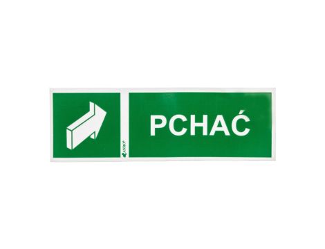 Samoprzylepna tabliczka ostrzegawcza /PCHAĆ/ 37E/G/FS