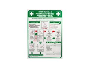 Tabliczka ostrzegawcza PCV /Instrukcja pierwszej pomocy przedmedycznej/ IB13/P