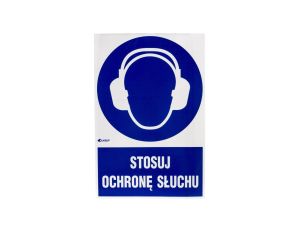 Samoprzylepna tabliczka ostrzegawcza /Stosuj ochronę słuchu z podpisem/ IM/003/1/C1/F