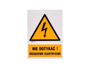 Samoprzylepna tabliczka ostrzegawcza /Nie dotykać urządzenie elektryczne 148x210/ 1EOA/Q4/F