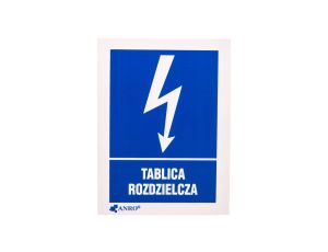 Samoprzylepna tabliczka ostrzegawcza /TABLICA ROZDZIELCZA 52X74/ 15EIA/Q1/F