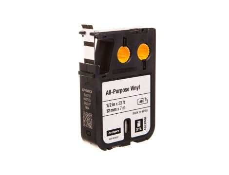 Taśma winylowa trwała do drukarek XTL 12mm x 7m czarna na białym 1868751