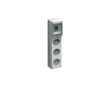 Rozdzielnia budowlana pusta 4 mod.3 gniazda 16/32A szara EC69012