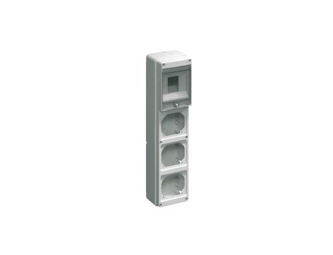 Rozdzielnia budowlana pusta 4 mod.3 gniazda 16A szara EC69022