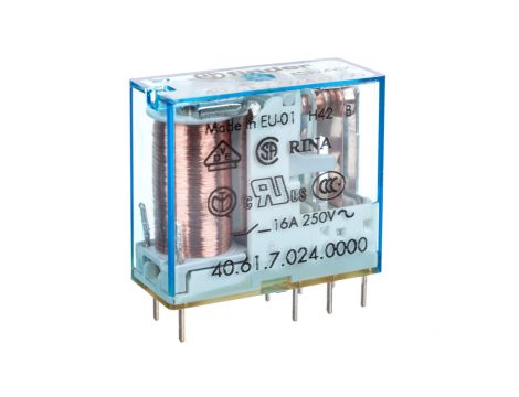 Przekaźnik miniaturowy 1P 16A 24V DC, cewka czuła 40.61.7.024.0000