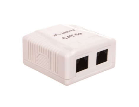 Gniazdo teleinformatyczne natynkowe UTP 2xRJ45 kat.5e OU5-0002-W