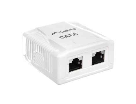 Gniazdo teleinformatyczne natynkowe FTP 2xRJ45 kat.6 OS6-0002-W