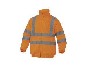 Bluza ostrzegawcza z odpinanymi rękawami z poliestru Oxford powlekanego PU kolor pomarańczowy fluo rozmiar M CORP RENHVORTM