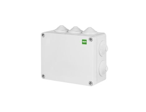 INDUSTRIAL Puszka hermetyczna n/t 249x198x81mm z 10 dławnicami IP55 szara 2716-02