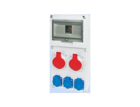 Rozdzielnica RSE-03 okienko 8 modułów okablowana 2x32A 3P+N+Z 400V, 3x16A 2P+Z 250V IP54 942082