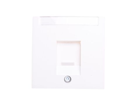 B.Kwadrat/S.1/B.3/B.7 Płytka czołowa pojedyncza z zasuwą chroniącą przed kurzem i polem opisowym, biały 11701909