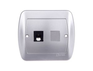 Simon Akord Gniazdo telefoniczne pojedyncze RJ11 aluminium metalizowane ATF1/26
