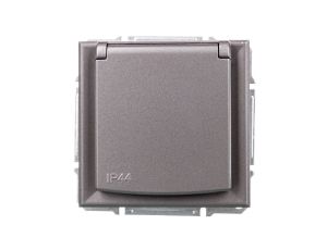 ASFORA Gniazdo 2P+PE IP44 do systemu ramkowego stal EPH2800662