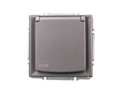 ASFORA Gniazdo 2P+PE IP44 do systemu ramkowego stal EPH2800662