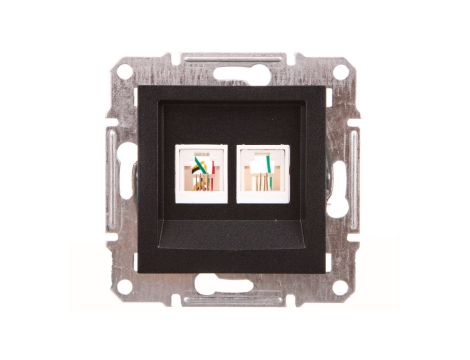 ASFORA Gniazdo telefoniczne podwójne bez ramki antracyt EPH4200171