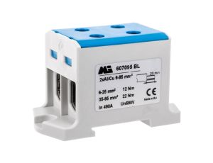 Złączka szynowa 2-torowa 6-95mm2 niebieska EURO multiOTL 95 2xAl/Cu 607095 BL