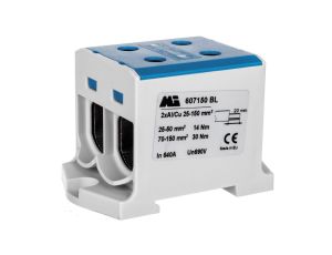 Złączka szynowa 2-torowa 35-150mm2 niebieska EURO multiOTL 150 2xAl/Cu 607150 BL