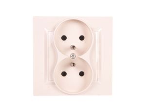 Simon 10 Gniazdo podwójne z/u MONOBLOCK 16A, 250V krem CGZ2/41