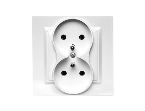 Simon 10 Gniazdo podwójne z/u MONOBLOCK 16A, 250V białe CGZ2/11