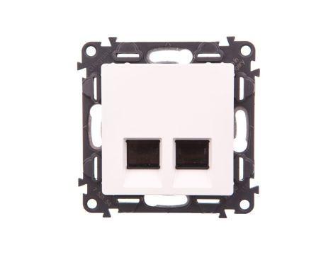 VALENA LIFE Gniazdo komputerowe 2xRJ45 kat.5e FTP białe 753154