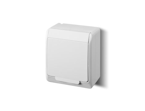 HERMES Gniazdo pojedyncze z/u 2P+Z SCHUKO IP44 białe 0324-02