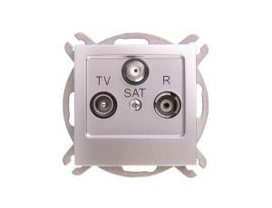 AS Gniazdo antenowe RTV-SAT końcowe srebro GPA-GS/m/18