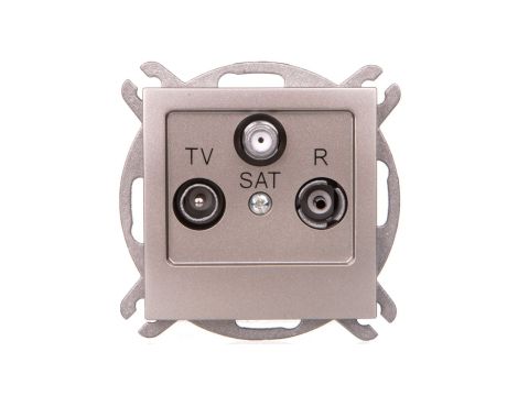 AS Gniazdo antenowe RTV-SAT końcowe satyna light GPA-GS/m/45