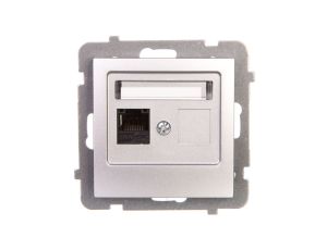 AS Gniazdo komputerowe pojedyncze RJ45 kat.5e MMC srebro GPK-1G/K/m/18