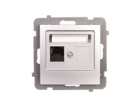 AS Gniazdo komputerowe pojedyncze RJ45 kat.5e MMC srebro GPK-1G/K/m/18