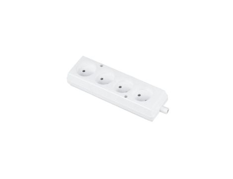 Gniazdo przenośne czterokrotne 16A 2P 250V białe GN-460
