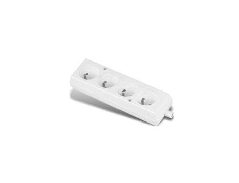 Gniazdo przenośne czterokrotne 16A 2P+Z 250V białe GN-470