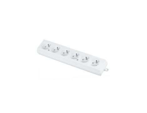 Gniazdo przenośne sześciokrotne 16A 2P+Z 250V białe GN-670