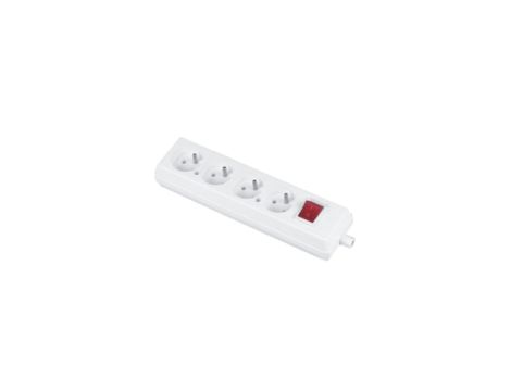 Gniazdo przenośne czterokrotne 16A 2P+Z 250V z wyłącznikiem białe GN-470WS