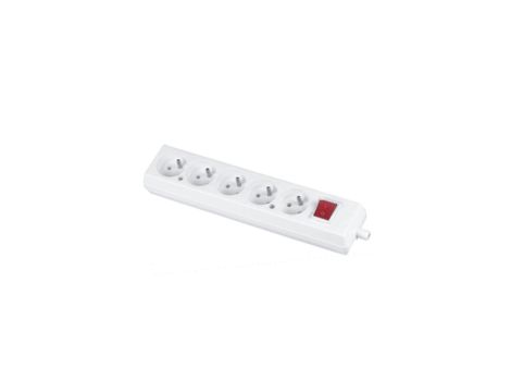 Gniazdo przenośne pięciokrotne 16A 2P+Z 250V z wyłącznikiem białe GN-570WS
