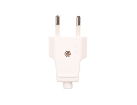 Wtyczka płaska 10A b/u 250V biała WT-1001 (ZN-11 2,5A)