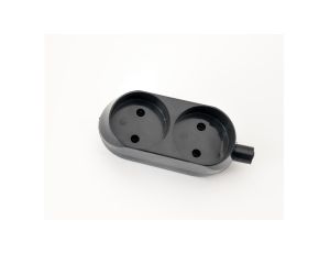 Gniazdo przenośne dwukrotne 16A 2P 250V czarne GN-260