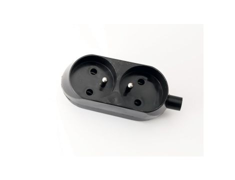 Gniazdo przenośne dwukrotne 16A 2P+Z 250V czarne GN-270