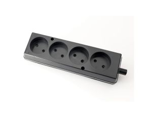Gniazdo przenośne czterokrotne 16A 2P 250V czarne GN-460