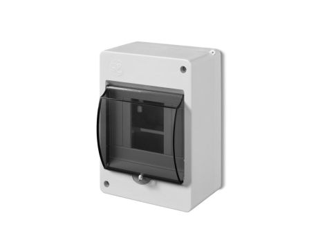 Rozdzielnica modułowa 1x4 natynkowa IP30 MINI S-4 z pokrywą dymną 2304-01