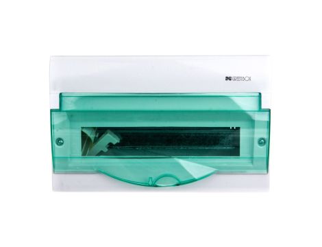 Rozdzielnica modułowa 1x6 natynkowa GREEN BOX RN 1/6 drzwi transparentne dymne N+PE IP4 2351-01
