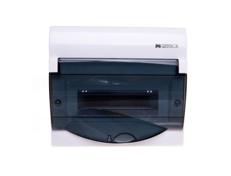 Rozdzielnica modułowa 1x8+2 n/t GREEN BOX RN 1/8+2 drzwi transparentne dymne N+PE IP40 2352-01