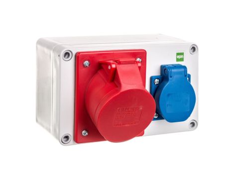 Rozdzielnica budowlana RS-2 1x2P+Z, 16A/5P, IP44 6202-00