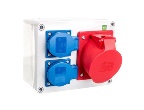 Rozdzielnica budowlana RS-3 2x2P+Z, 32A/5P, IP44 6203-01
