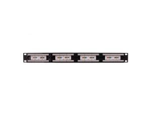 Patch panel kompletny 19 cali 24x RJ45 U/UTP kat. 5e 1U czarny RAL 9005 DN-91524U-1