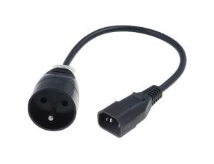 Przedłużacz do UPS 1-gniazdo z/u 10A /H05VV-F 3x1 0,3m/ z wtykiem IEC C14 PS-PCU 171