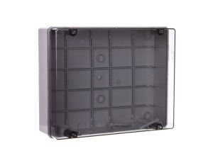 Puszka natynkowa z przeźroczystą pokrywą seria 420 IP65 380x300x120 szara EC420C9